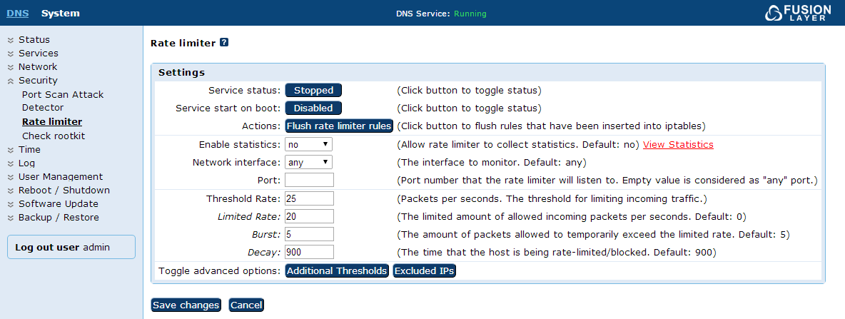 2 FL DNS rate limiter